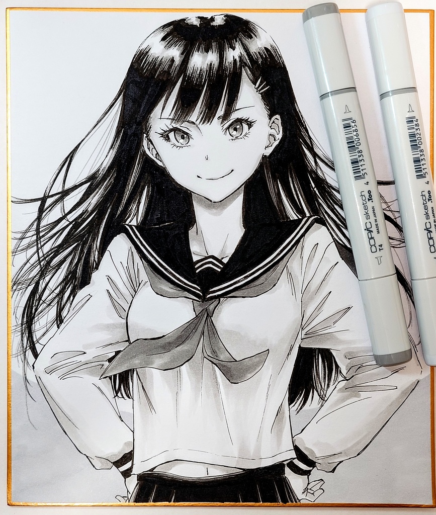 オリジナルイラスト 中色紙