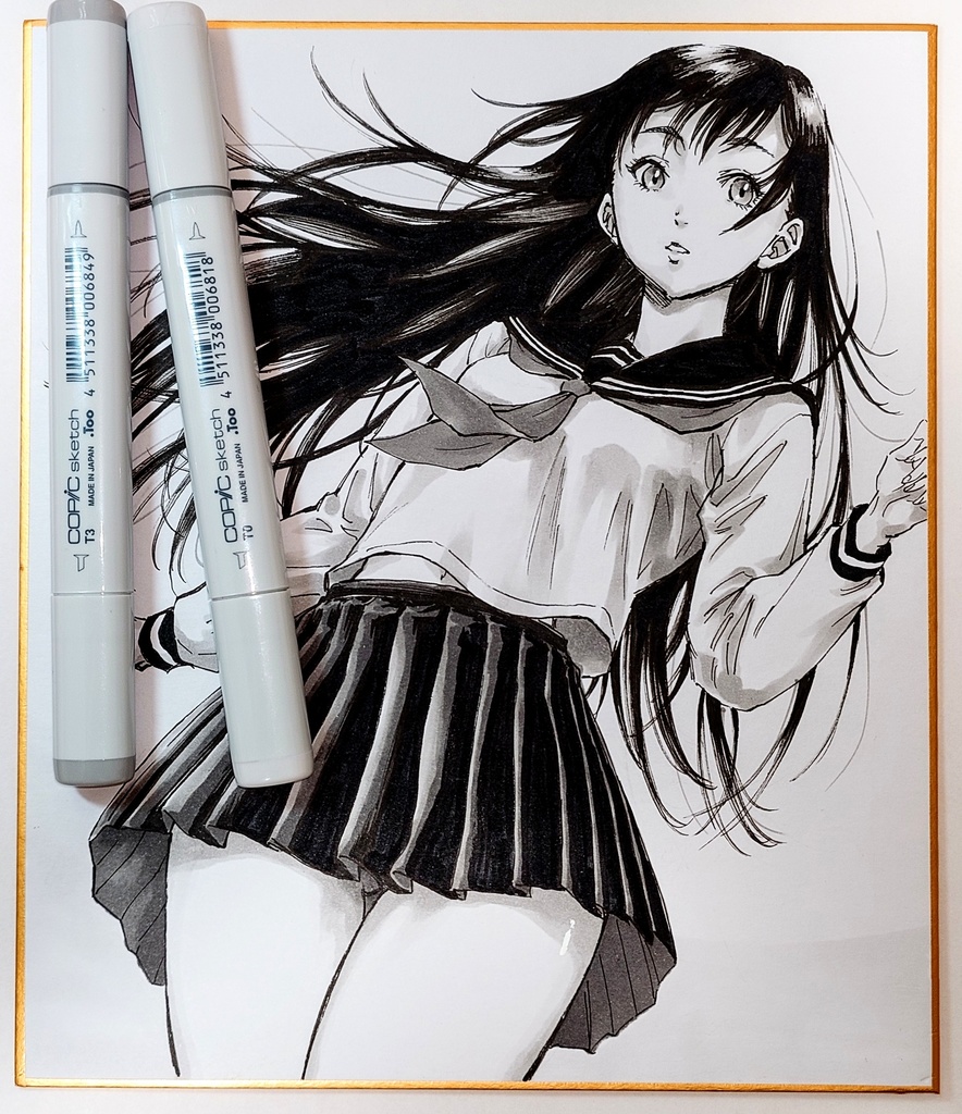 オリジナルイラスト 中色紙
