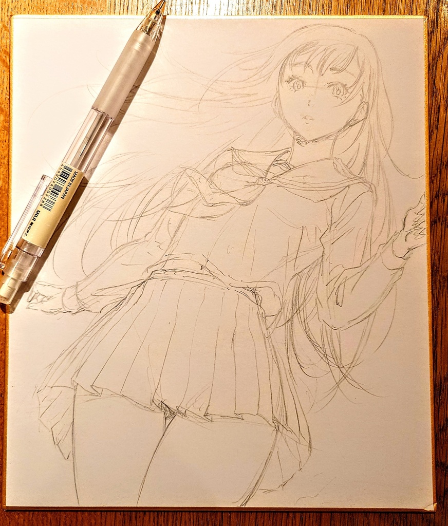 オリジナルイラスト 中色紙