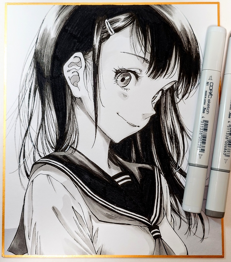 オリジナルイラスト 中色紙