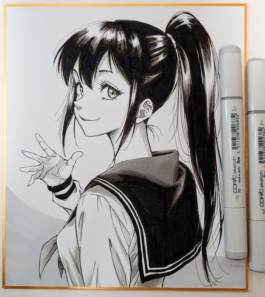 オリジナルイラスト 中色紙