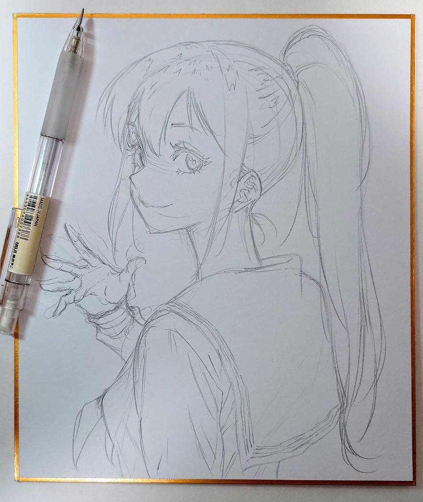 オリジナルイラスト 中色紙