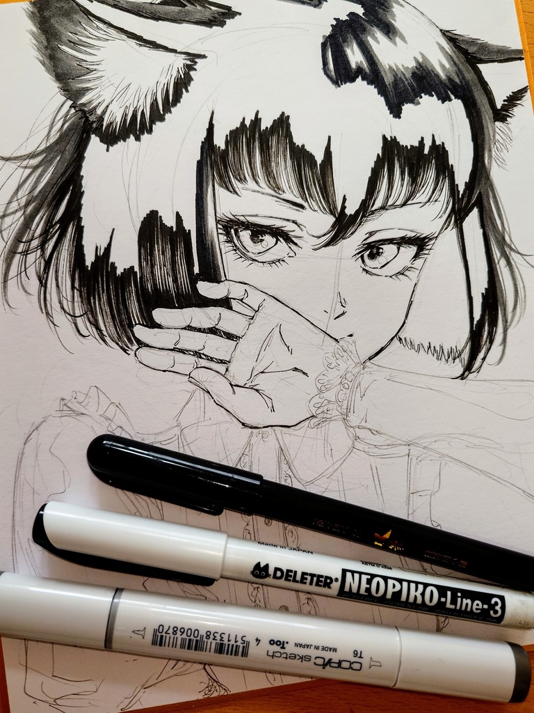 オリジナルイラスト 中色紙