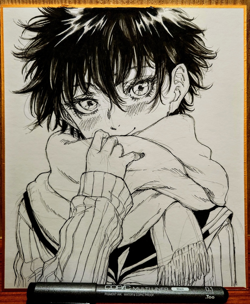 オリジナルイラスト 中色紙