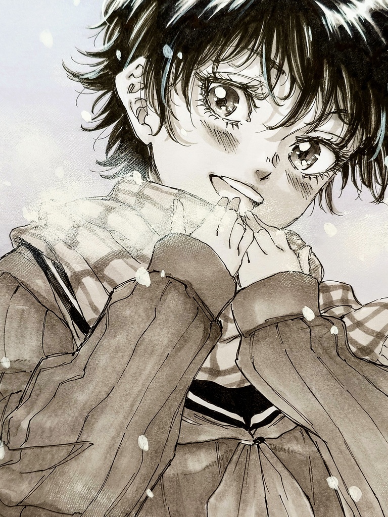 オリジナルイラスト　中色紙