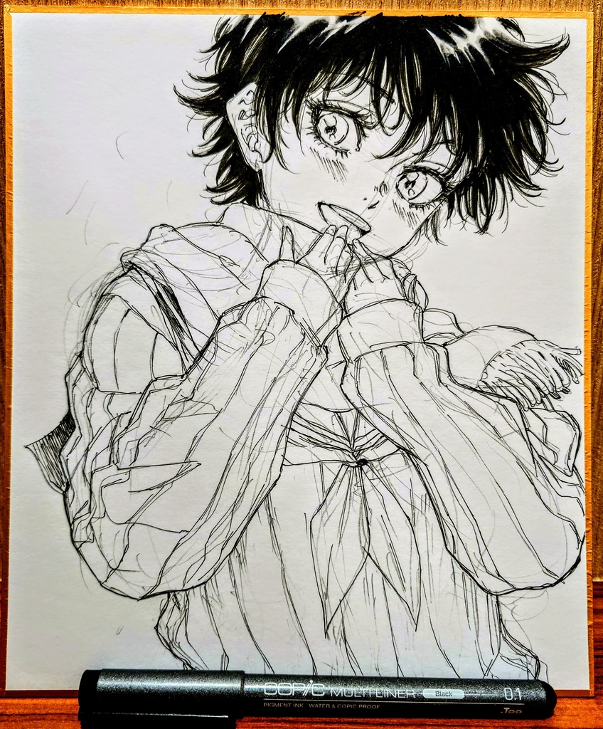 オリジナルイラスト 中色紙