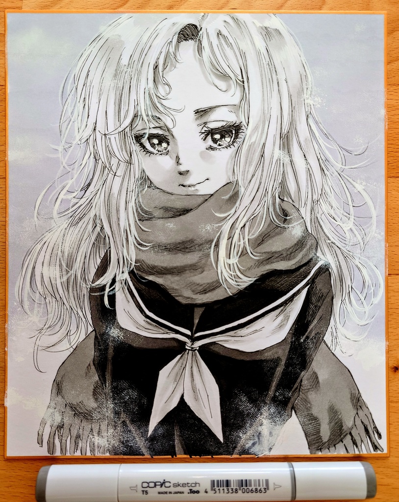 オリジナルイラスト 中色紙