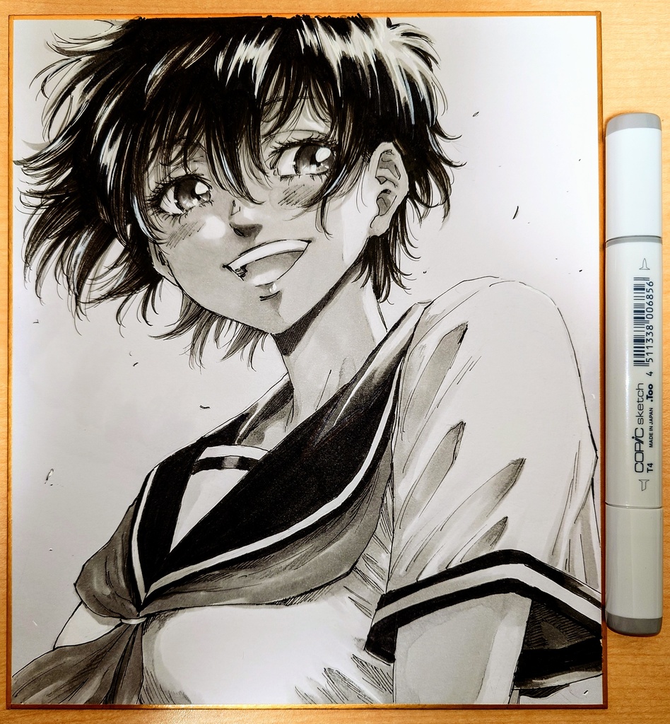 オリジナルイラスト 中色紙