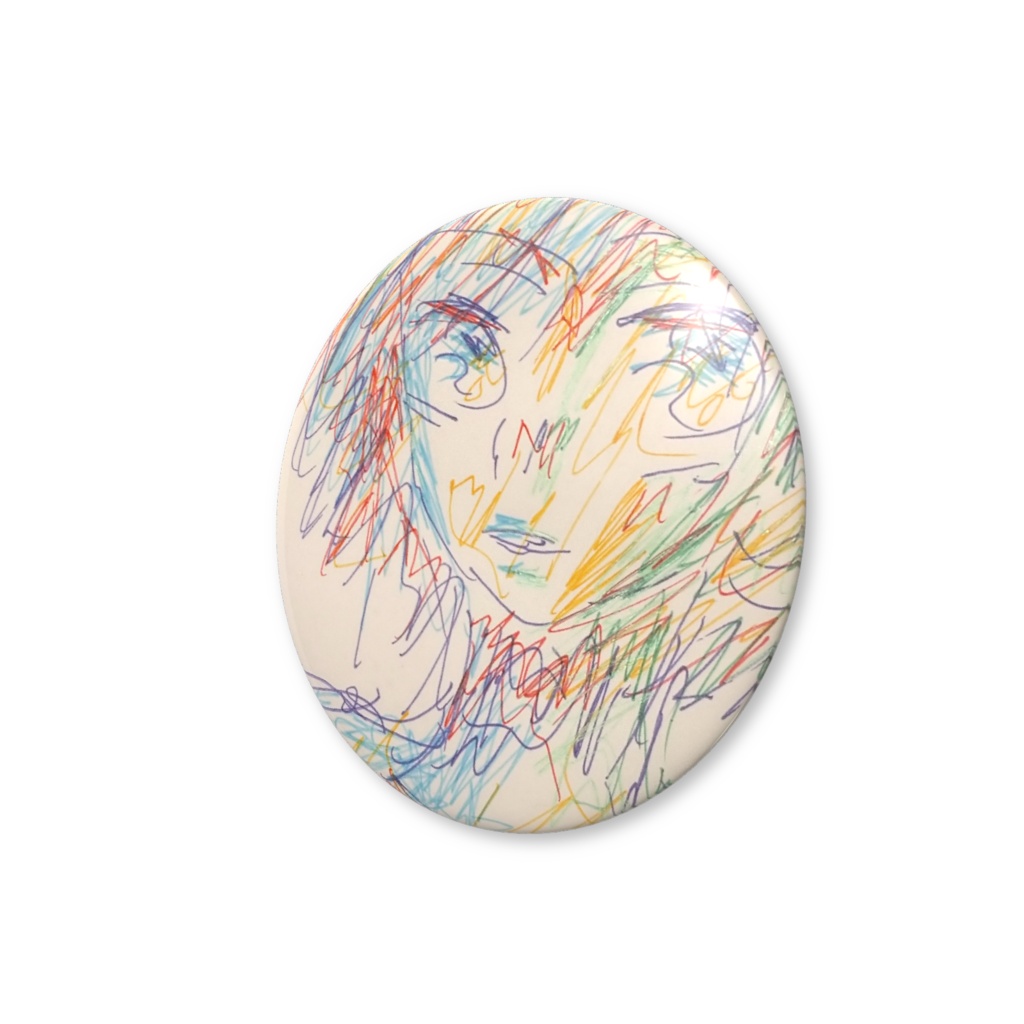 女の子ドローイング缶バッジ。