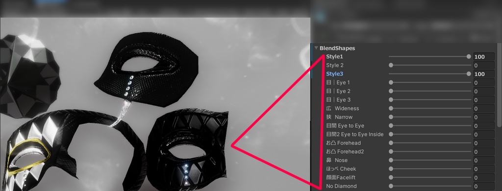 「BLVK Mask Set」オリジナル3Dアクセサリー