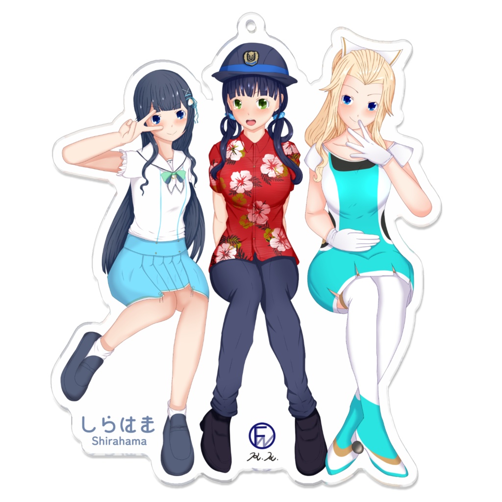 白浜3人娘 アクリルキーホルダー