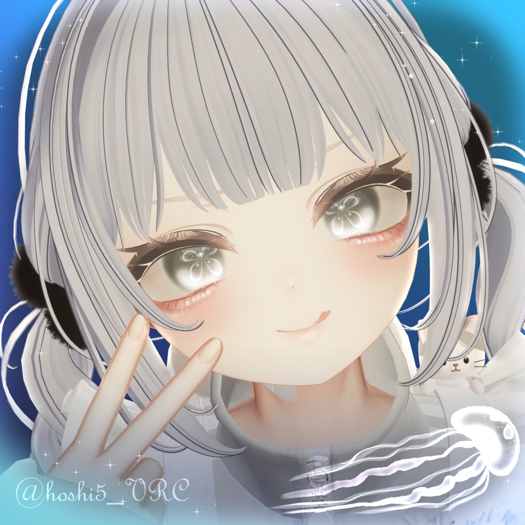【マヌカ用】JellyfishEye【Eye & Makeup texture】【11アバター対応Eye texture】