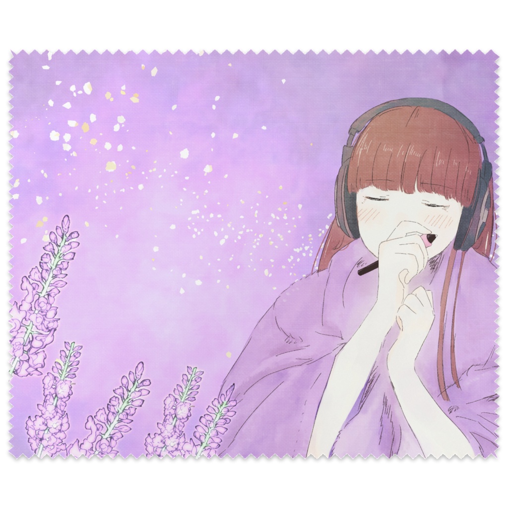 寄り添う紫色メガネ拭き