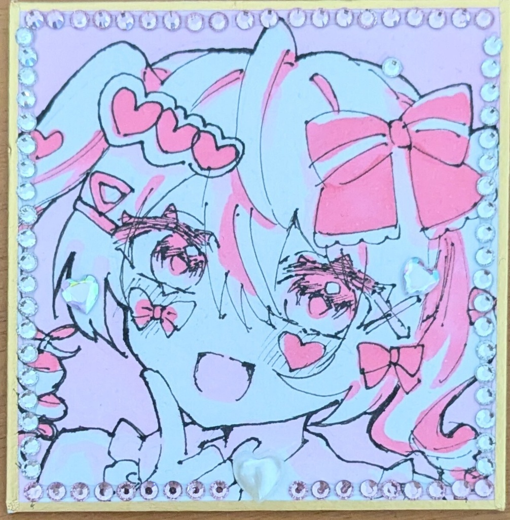 ピンクちゃん豆色紙