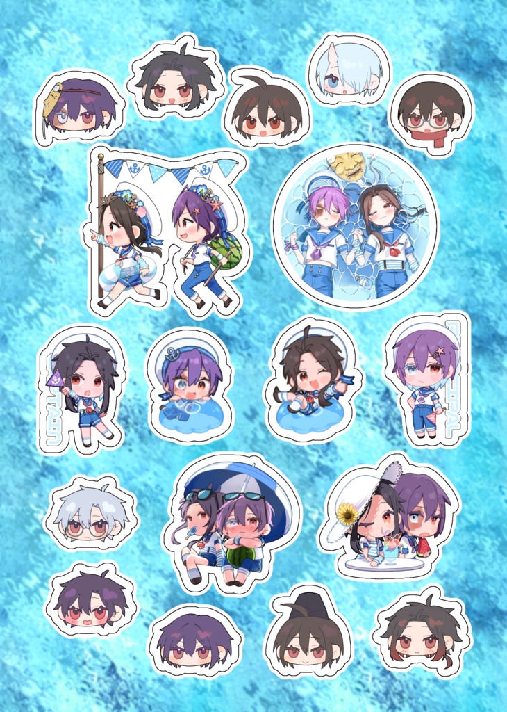 【再販】ハーフカットシール(マリン)