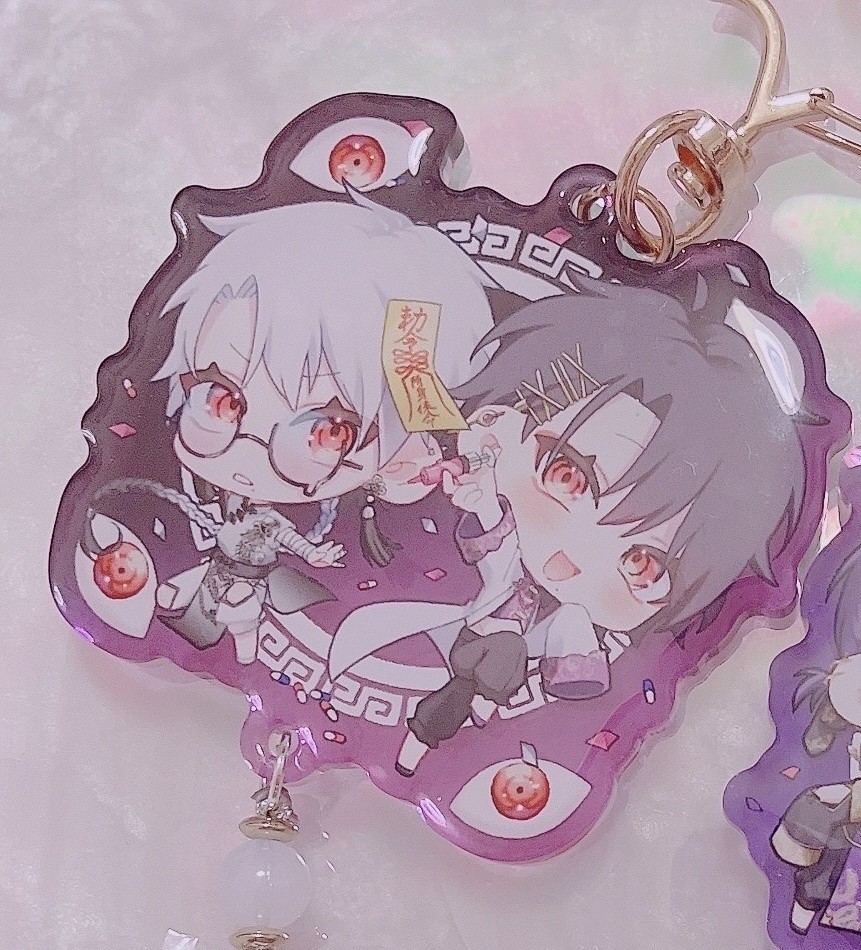 【再販】タッセル付きアクリルキーホルダー[明&暗]