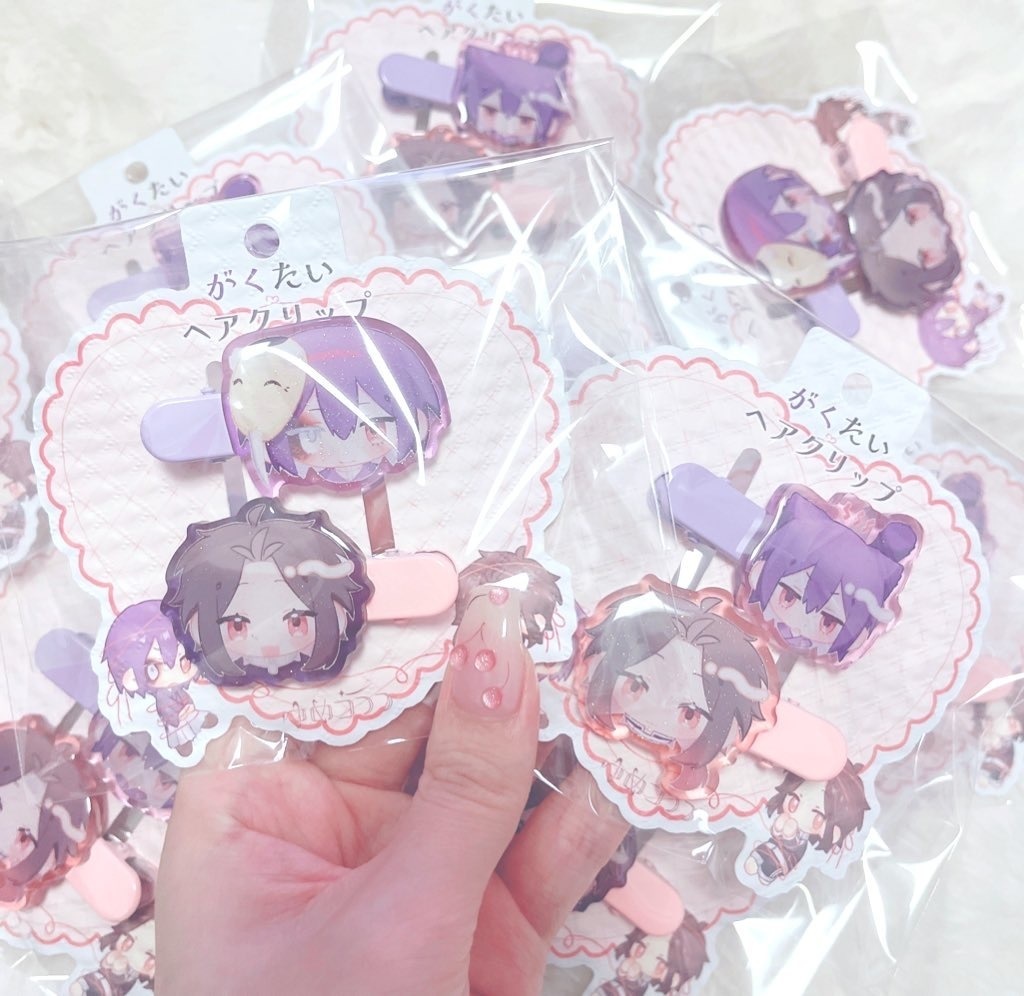 🍻ヘアクリップセット💜🖤