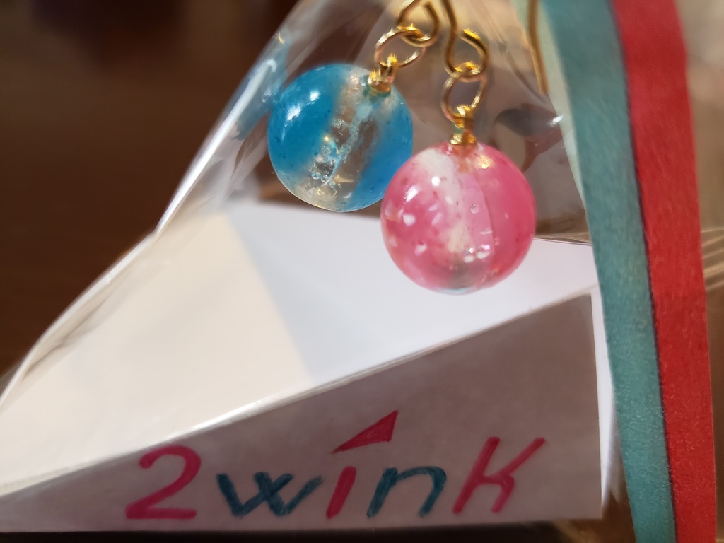 ユニットカラー球ピアス