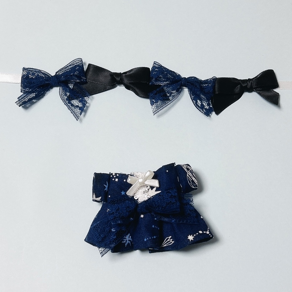 星空ワンピース&リボンヘッドドレス
