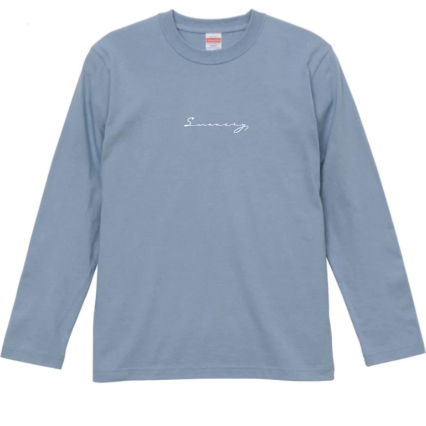 刺繍ロゴ Long Sleeve Tee【Ash Blue】