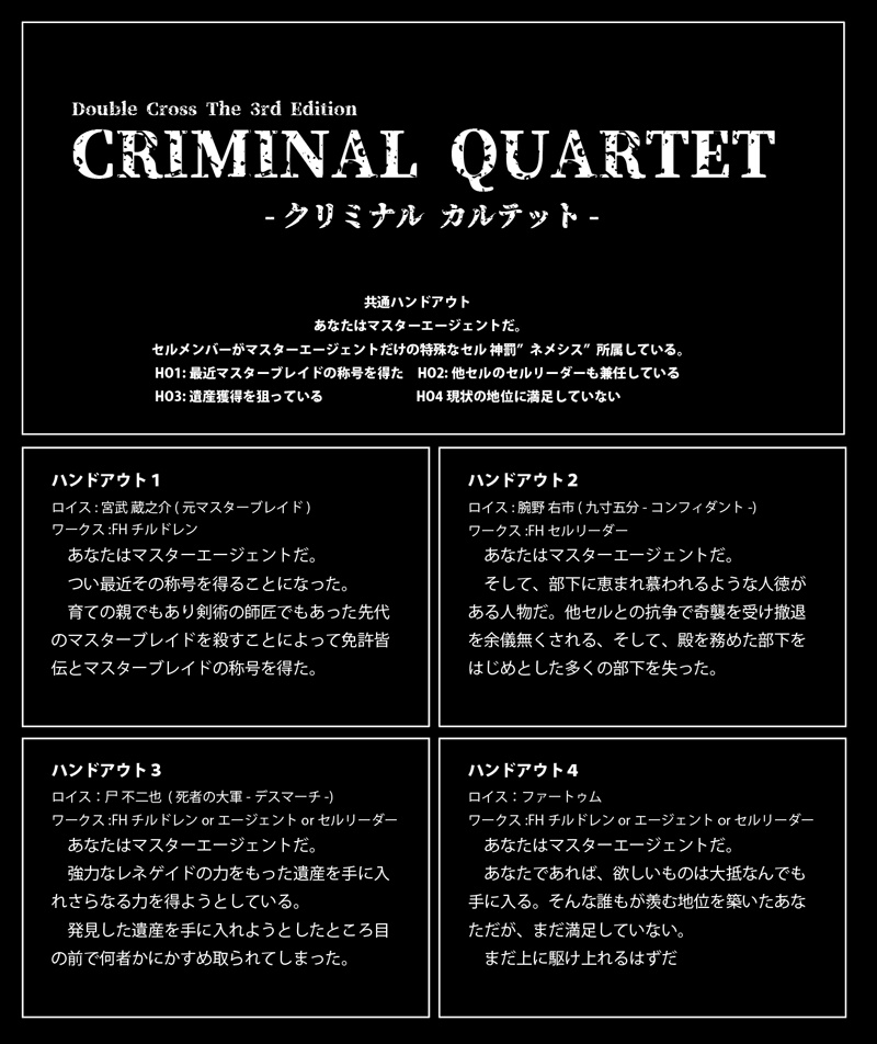 【DX3rd】「クリミナルカルテット」