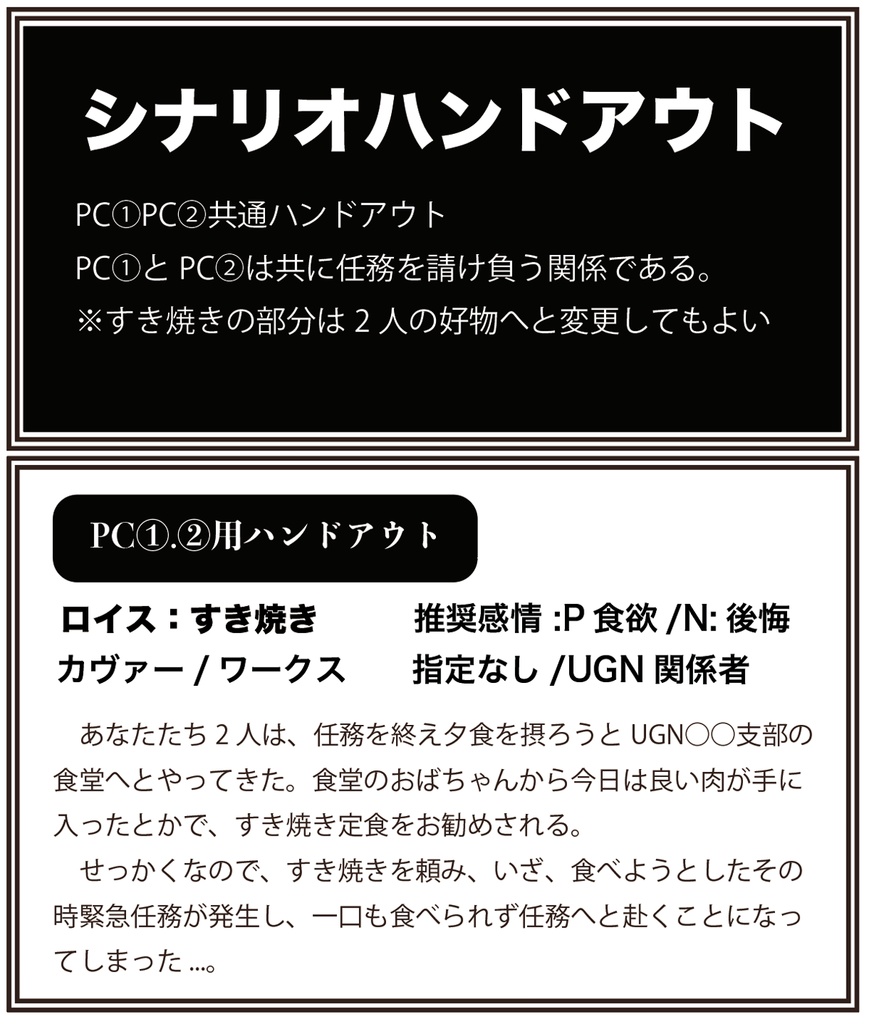DX3rd 非公式二人用GMレス シナリオ 「最も不幸な一日」