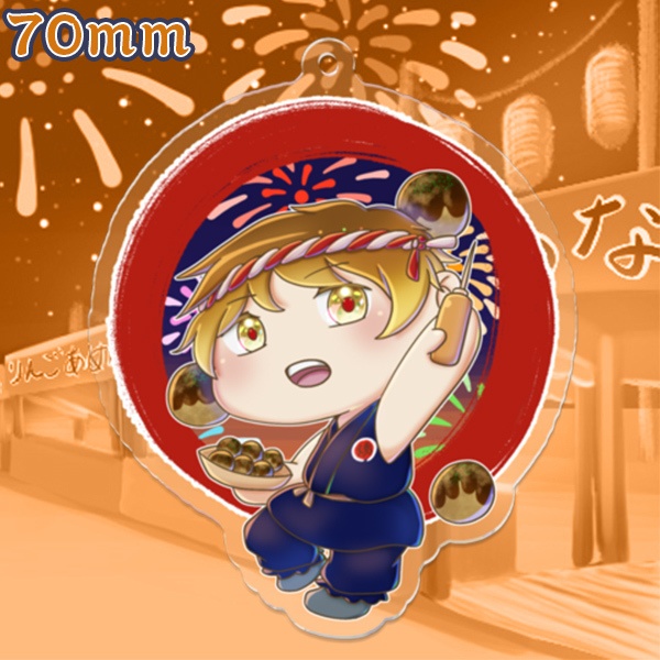 たこ焼き6個入り承りましたー!(アクリルキーホルダー)