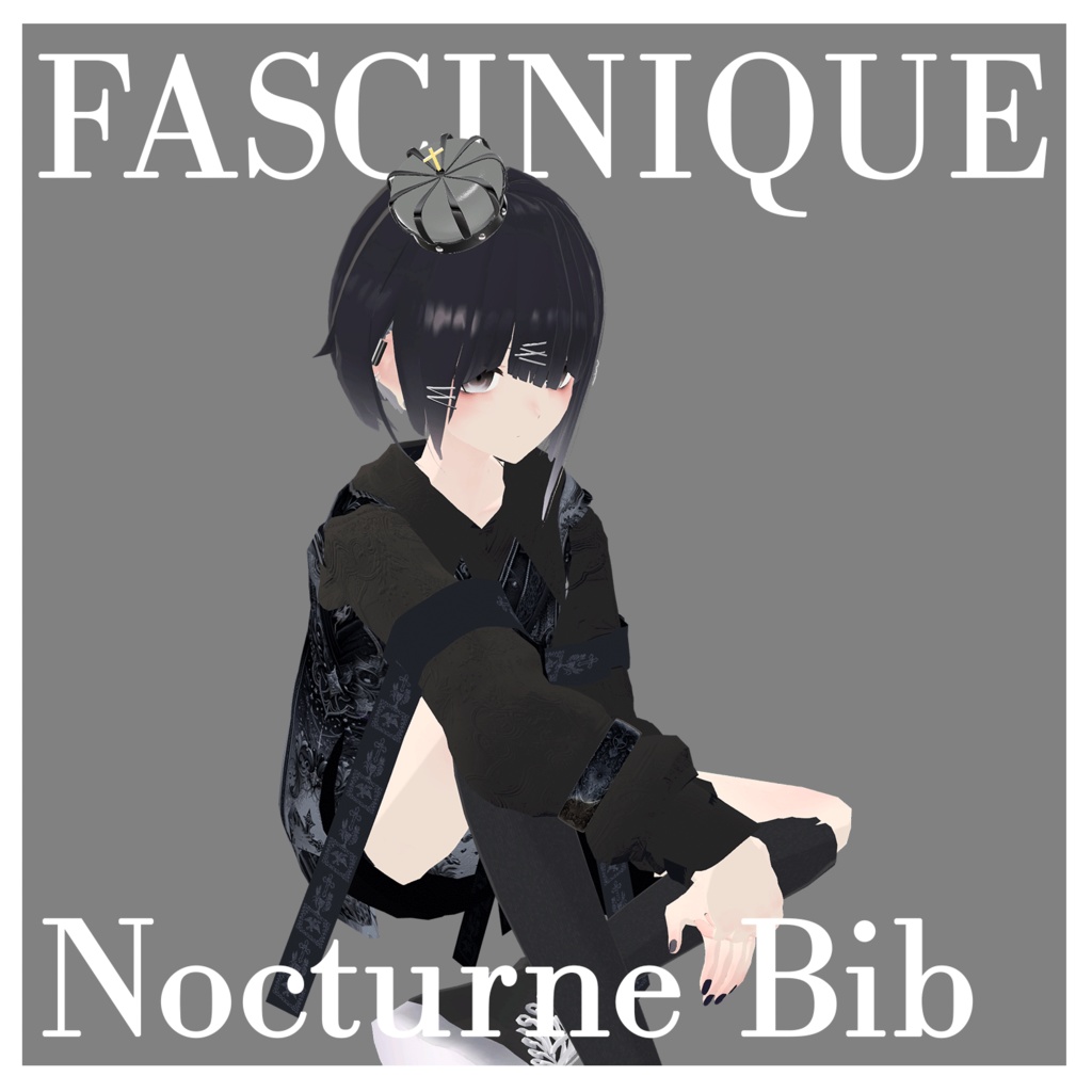 【3Dモデル衣装】NocturneBib【VRChat想定】