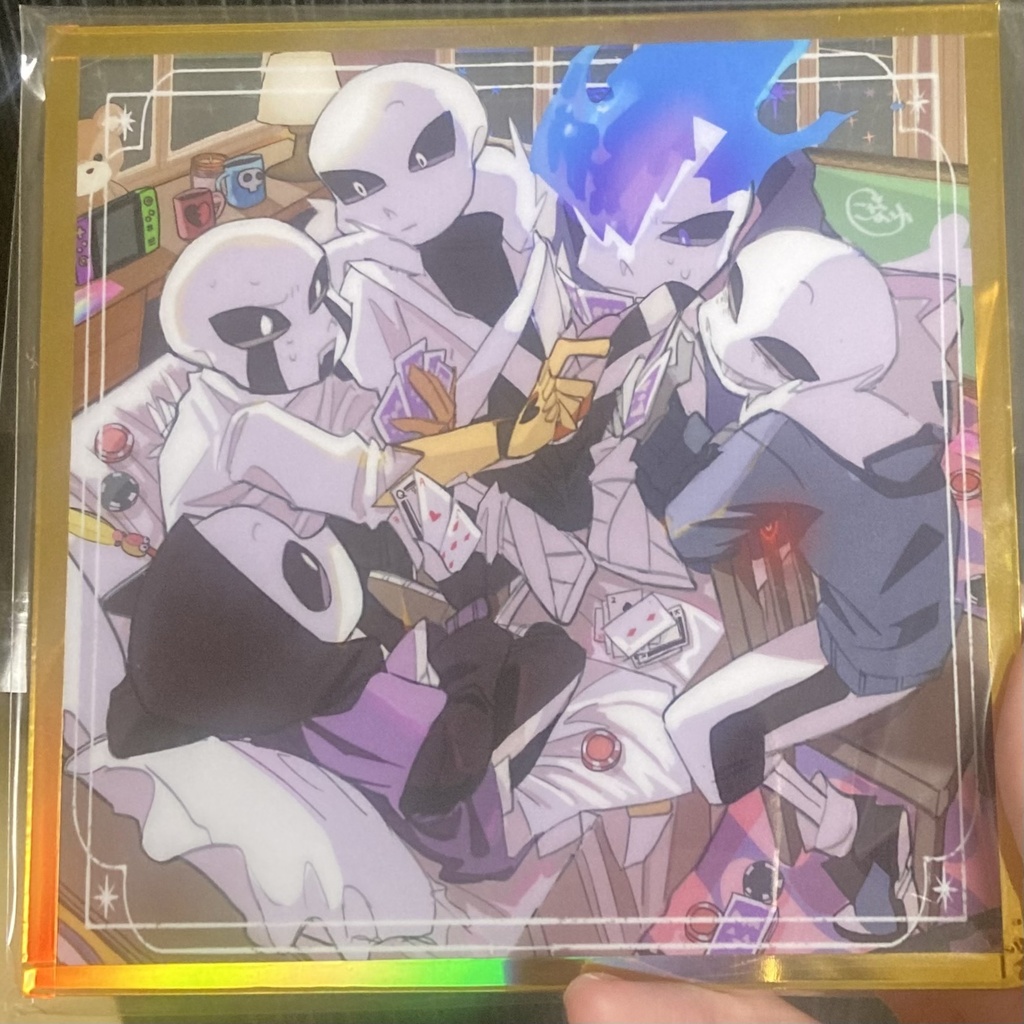 アクリル色紙(14㎝)オフタイム/chromatic crew🍪🔪🌈❌🧡