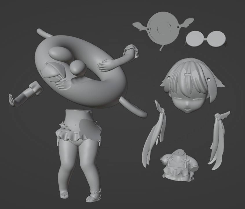 ブルアカ SD水着ヒフミ ガレージキット【ちびカフェシリーズ】