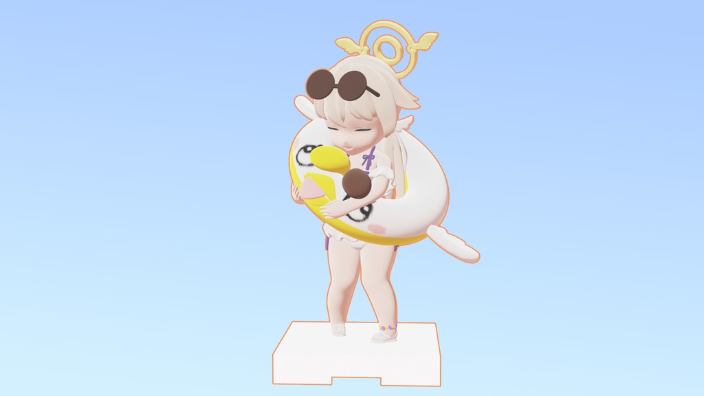 ブルアカ SD水着ヒフミ ガレージキット【ちびカフェシリーズ】