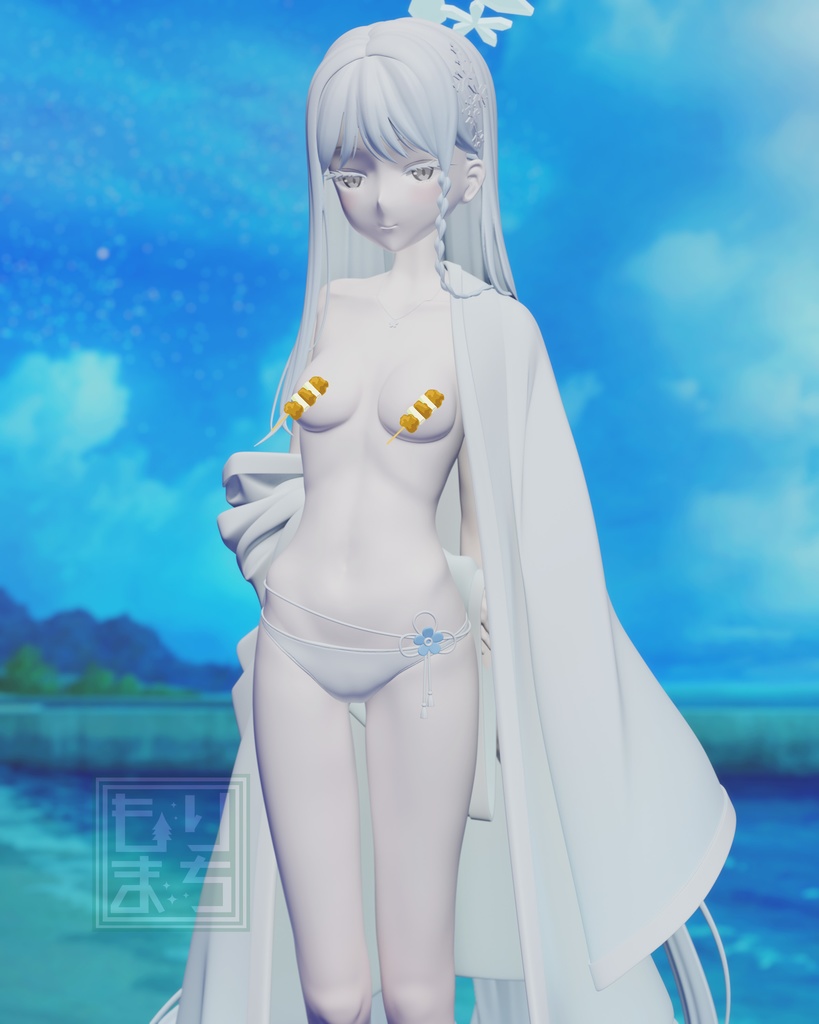 二次販売【ブルアカ】水着ナグサ 1/7スケール ガレージキット フィギュア