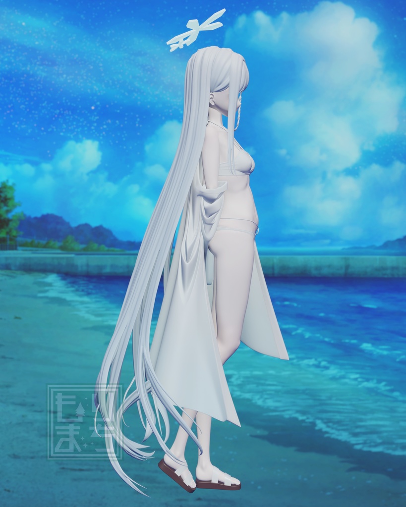 二次販売【ブルアカ】水着ナグサ 1/7スケール ガレージキット フィギュア