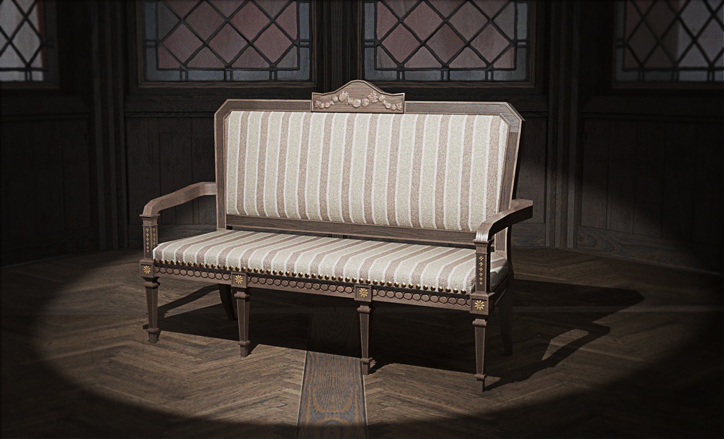 【3Dモデル】ファンタジー ソファ【アンティーク デザイン】