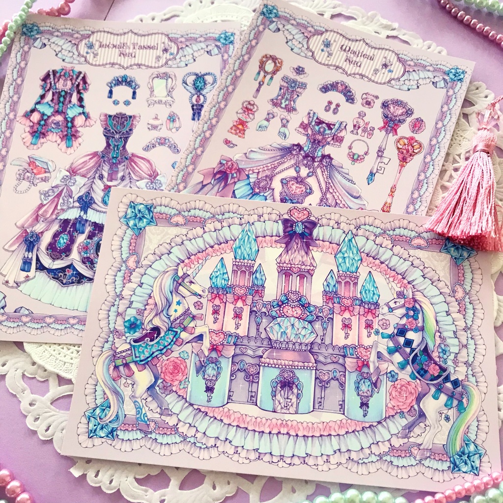 魔法の鍵のお姫様♡ポストカード３枚セット