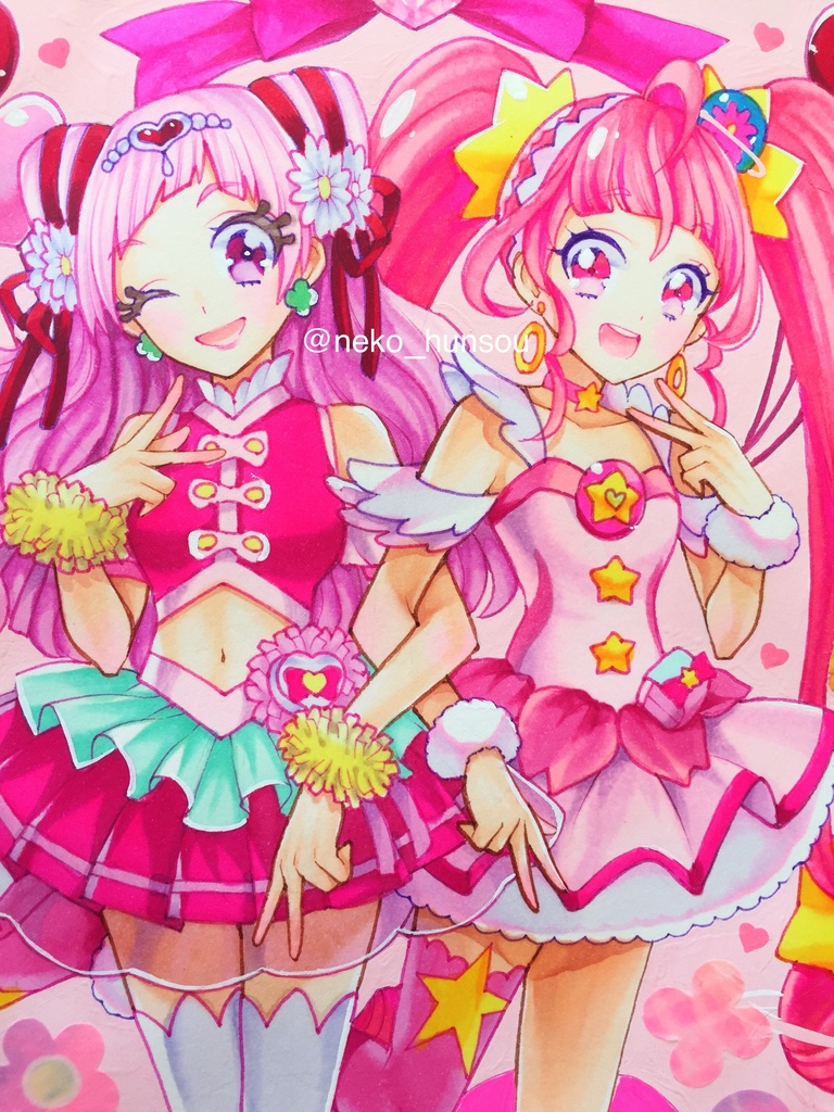 ドローイング原画 キュアエール&キュアスター