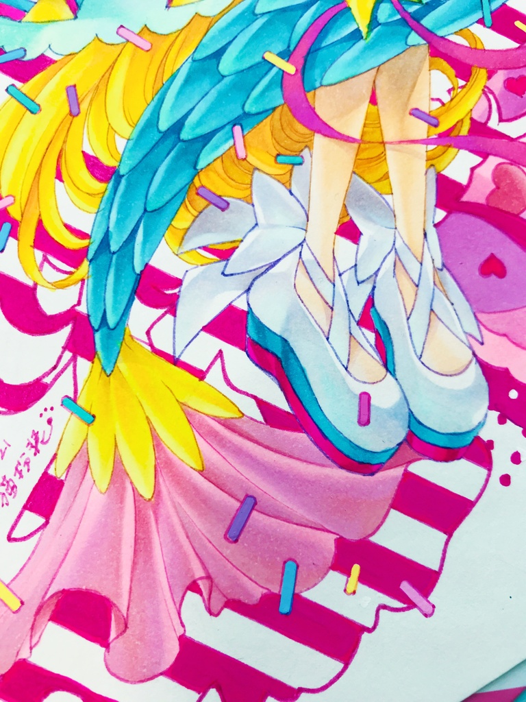 ドローイング原画 キュアサマー&ローラ