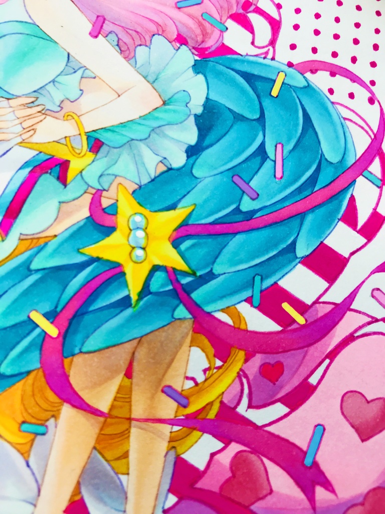 ドローイング原画 キュアサマー&ローラ