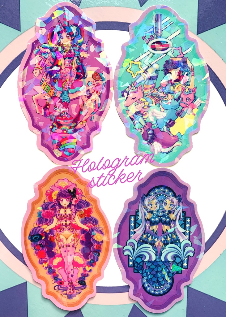 ホログラムダイカットステッカー