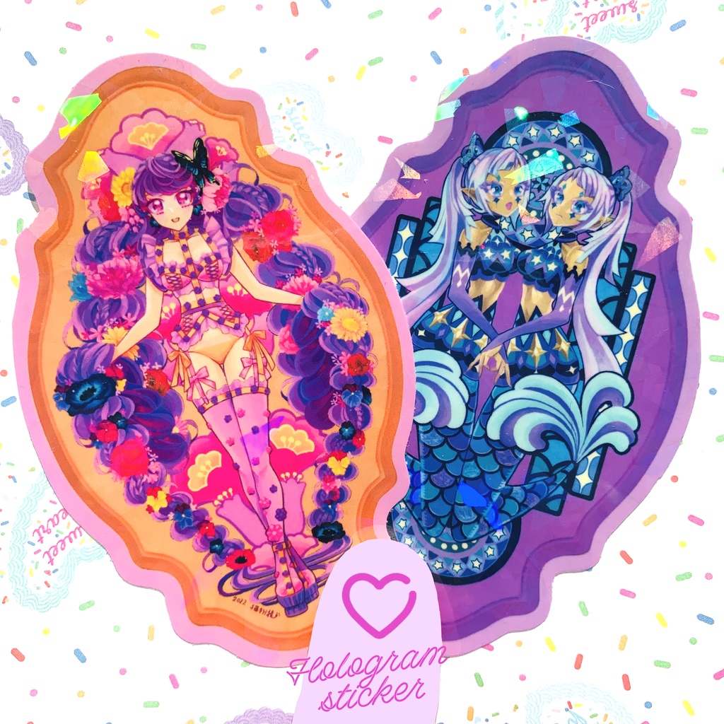 ホログラムダイカットステッカー