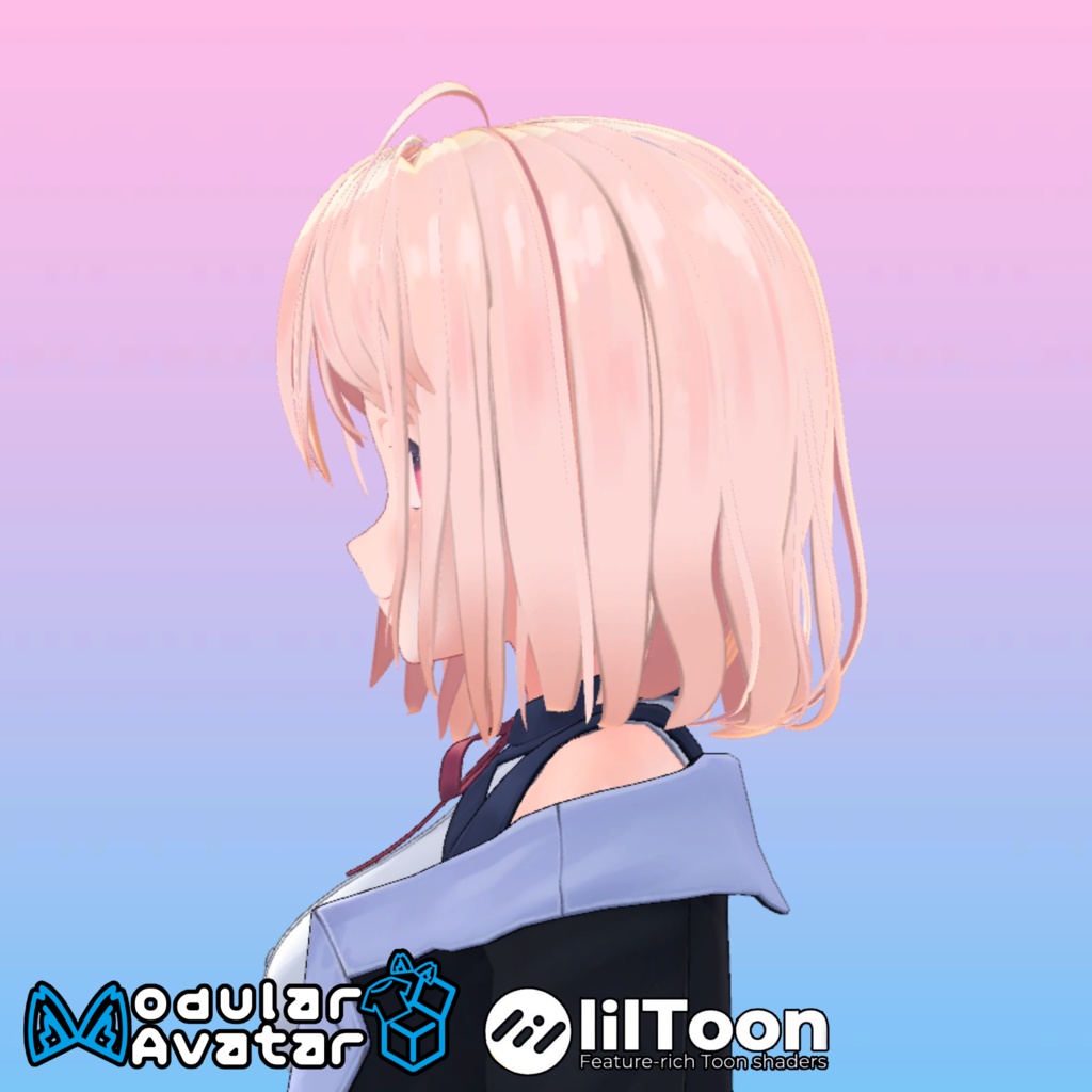 【桔梗(Kikyo)ちゃん用】ヘアセットvol.2 全5種!Modular Avatar対応