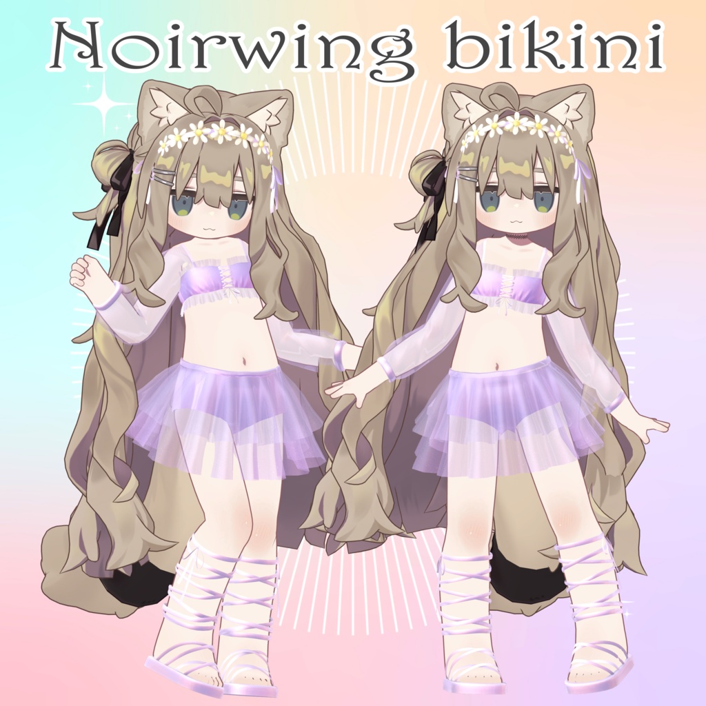【VRC用水着2種】Noirwing Bikini🦋🖤