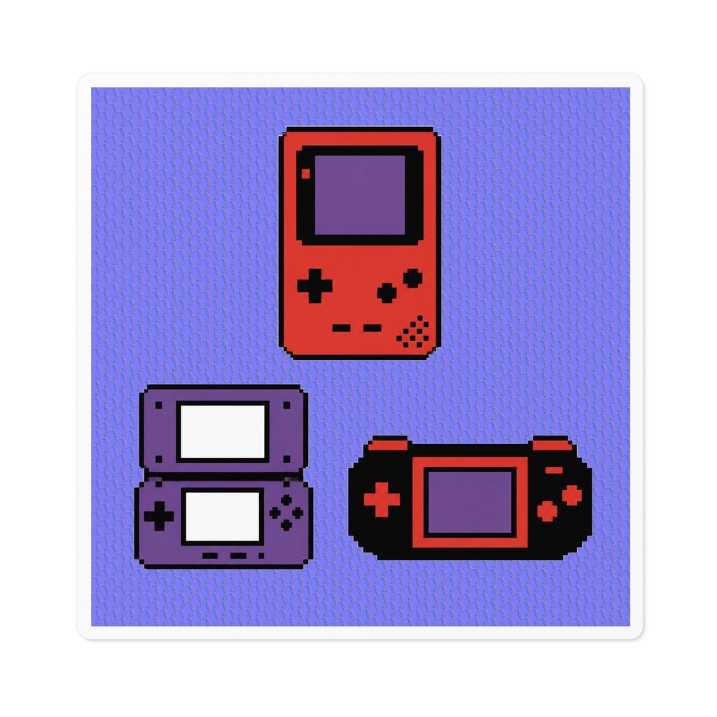 平成レトロ・ドット絵ゲーム機ステッカー