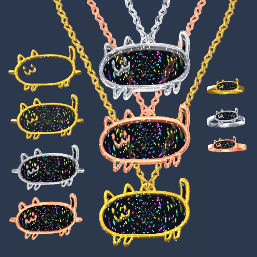 VRChat【AudioLink対応】らくがきCATアクセサリーセット【MA設定済み】