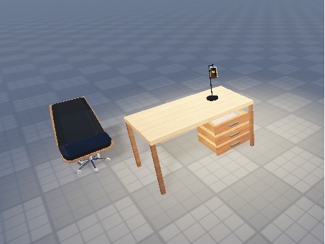 【Roblox向け】Interactive Office Set プラグイン付モデル