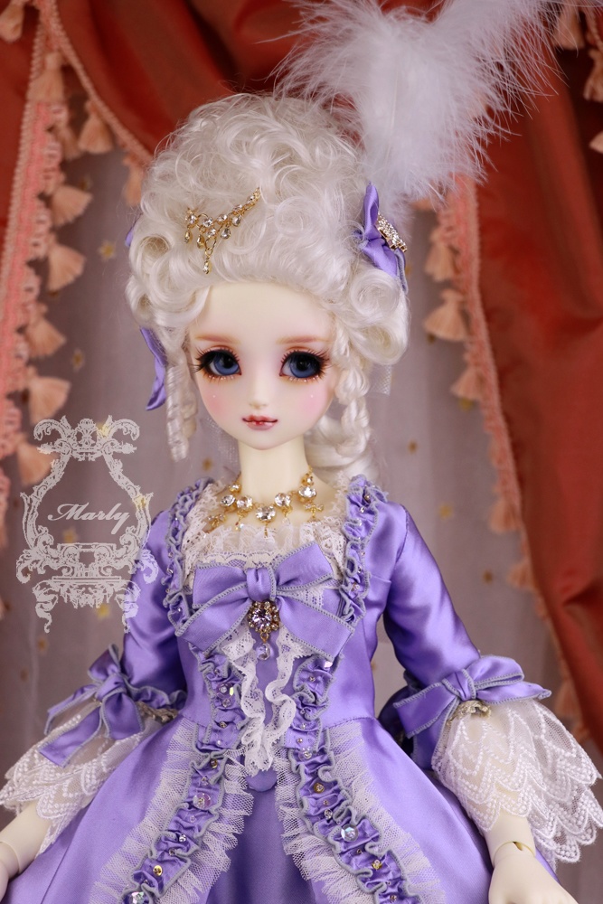 紫のシルクタフタ ローブ・ア・ラ・フランセーズ SDGrサイズ