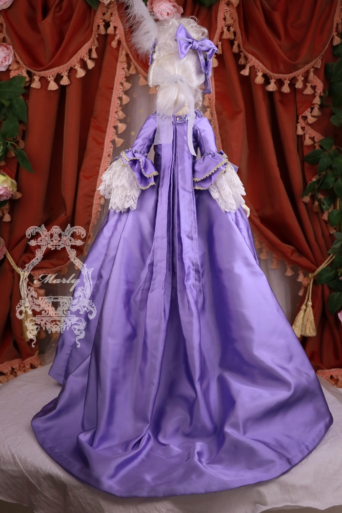 紫のシルクタフタ ローブ・ア・ラ・フランセーズ SDGrサイズ