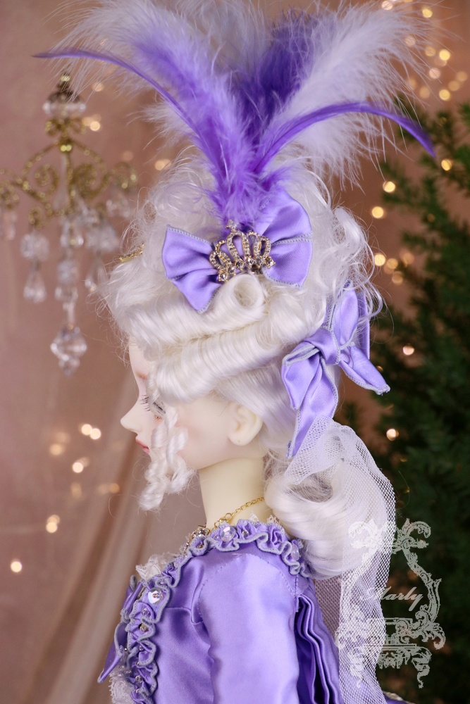 紫のシルクタフタ ローブ・ア・ラ・フランセーズ SDGrサイズ