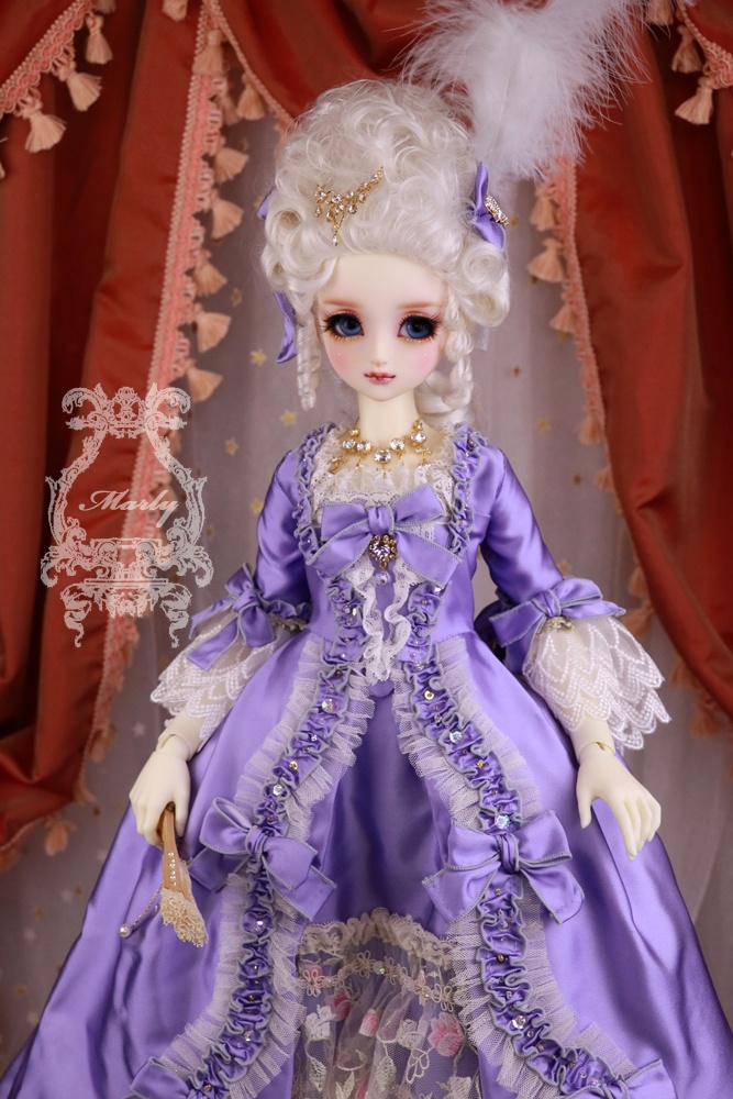 紫のシルクタフタ ローブ・ア・ラ・フランセーズ SDGrサイズ