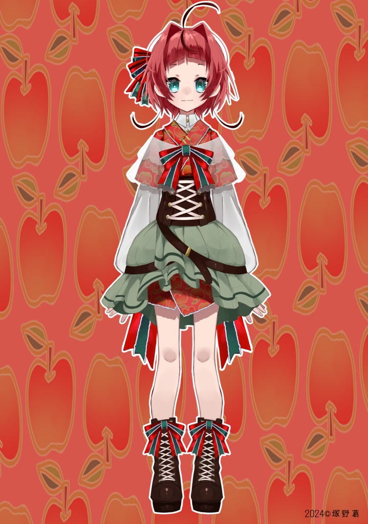 Live2D人間モデル練習用素材「りんご飴モデル」配布